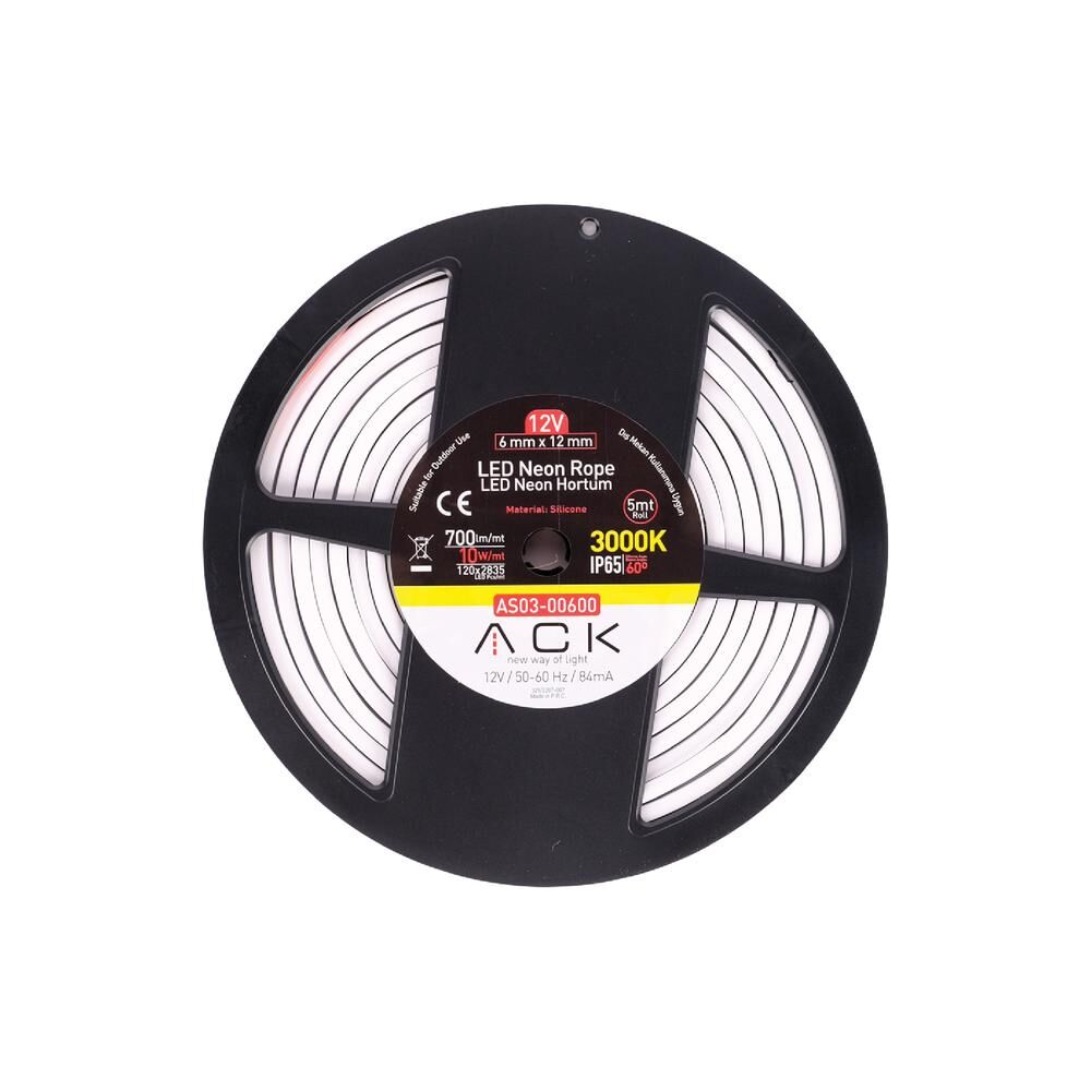 ACK AS03-00606 Mavi Işık 12V Neon LED 5-Metre