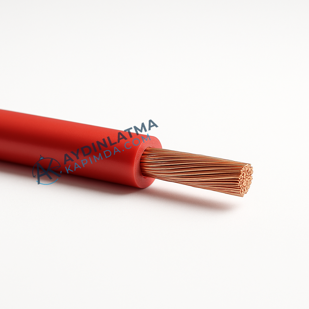 Öznur Kablo - 4 mm NYAF Kablo-Kırmızı 100 Metre