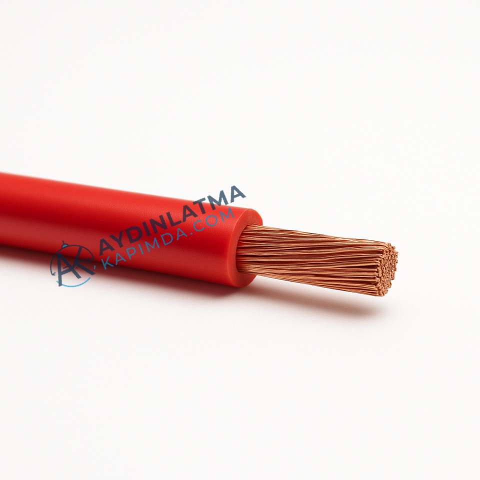 Öznur Kablo - 6 mm NYAF Kablo Kırmızı 100 Metre