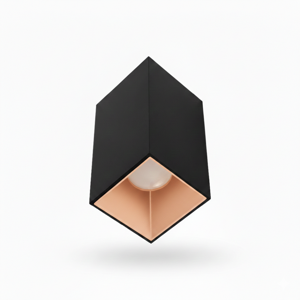 ACK AH12-07591 Siyah Kasa - Mat Rose Sıva Üstü Dekoratif Armatür