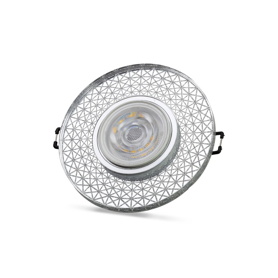 NOAS YL65-1767 İris 3W 4000K Naturel Beyaz LED Çerçeveli Dekoratif Kristal Cam Boş Kasa