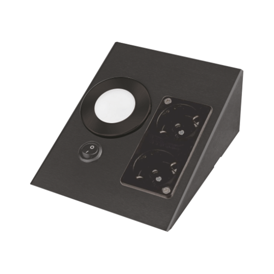 CATA CT-5110BÜçgen LED'li Spot Siyah Kasa Çift Prizli Beyaz