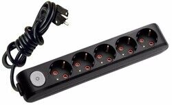 Viko Multi-Let Beşli Grup Priz Anahtar Topraklı 5 Metre Siyah (Çocuk Korumalı) 90137505