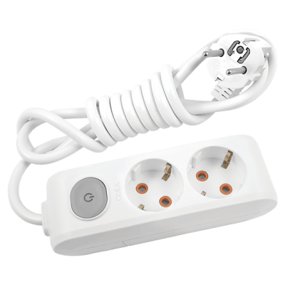Viko Multi-Let İkili Grup Priz Anahtarlı Topraklı 2 Metre Beyaz (Çocuk Korumalı) 90117202