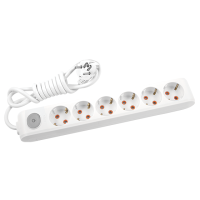 Viko Multi-Let Altılı Grup Priz Anahtarlı Topraklı 2 Metre Beyaz (Çocuk Korumalı) 90117602