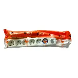 Viko Multi-Let Altılı Grup Priz Anahtarlı Topraklı 2 Metre Beyaz (Çocuk Korumalı) 90117602