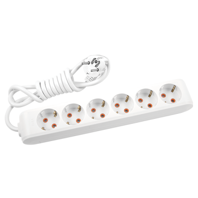 Viko Multi-Let Altılı Grup Priz Topraklı 1 Metre Beyaz (Çocuk Korumalı) 90113601