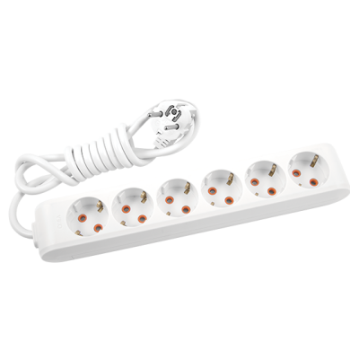 Viko Multi-Let Altılı Grup Priz Topraklı 1 Metre Beyaz (Çocuk Korumalı) 90113601