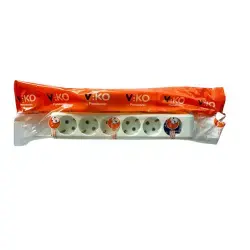 Viko Multi-Let Altılı Grup Priz Topraklı 1 Metre Beyaz (Çocuk Korumalı) 90113601
