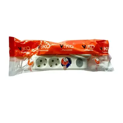 Viko Multi-Let Üçlü Grup Priz Anahtarlı Topraklı 5 Metre Beyaz (Çocuk Korumalı) 90117305