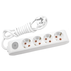 Viko Multi-Let Dörtlü Grup Priz Anahtarlı Topraklı 3 Metre Beyaz (Çocuk Korumalı) 90117403