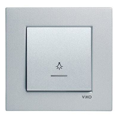 Viko Artline Novella/Trenda Işıklı Light Anahtarı Düğmesi Gümüş 92605014