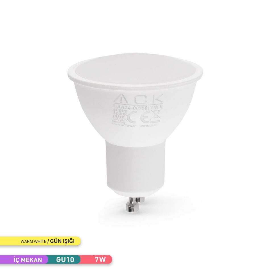 ACK AA24-00750 7W GU10 Difizörlü LED Ampul 3000K