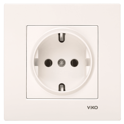 Viko Karre/Meridian Krem Topraklı Priz Mekanizma (Çerçeve Hariç) 90967208