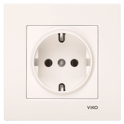 Viko Karre/Meridian Krem Topraklı Priz Mekanizma (Çerçeve Hariç) 90967208