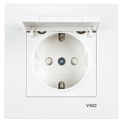 Viko Karre/Meridian Beyaz Kapaklı Topraklı Priz Mekanizma (Çerçeve Hariç)(Çocuk Korumalı) 90967012