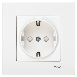 Viko Karre/Meridian Beyaz Topraklı Priz (Çerçeve Hariç) (Çocuk Korumalı) 90967042
