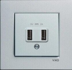 Viko Artline Novella/Trenda N/T Gümüş Usb Priz Kapak 5V-2A 92605009
