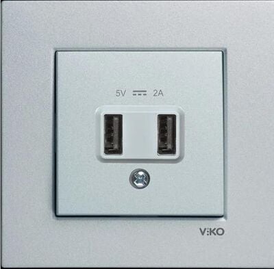 Viko Artline Novella/Trenda N/T Gümüş Usb Priz Kapak 5V-2A 92605009