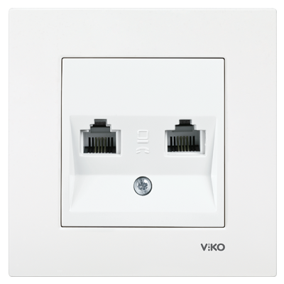 Viko Karre/Meridian Beyaz İkili Nümeris Cat3 Mekanizma (Çerçeve Hariç) 90967033