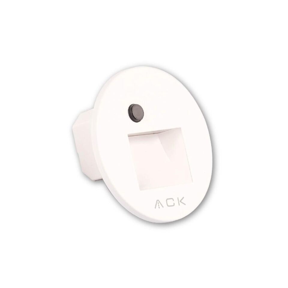 ACK AH07-02690 Sensörlü Merdiven Armatürü CCT Beyaz Kare Çerçeve