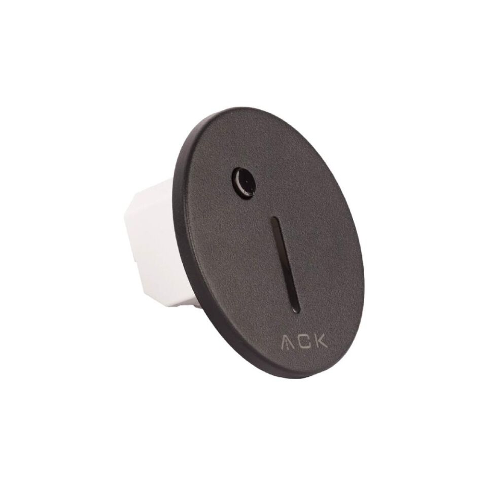 ACK AH07-02591 Sensörlü Merdiven Armatürü CCT Siyah Yuvarlak Dik Çerçeve