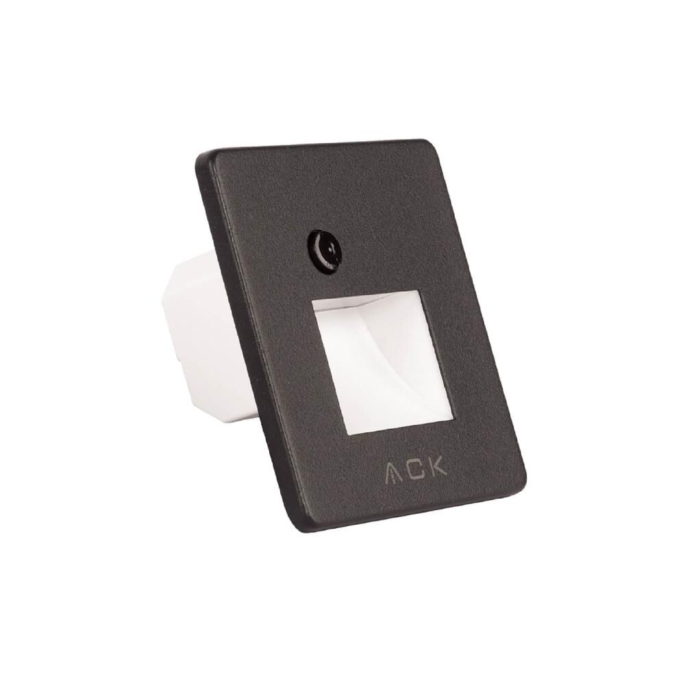 ACK AH07-01691 Sensörlü Merdiven Armatürü CCT Siyah Yuvarlak Kare Çerçeve
