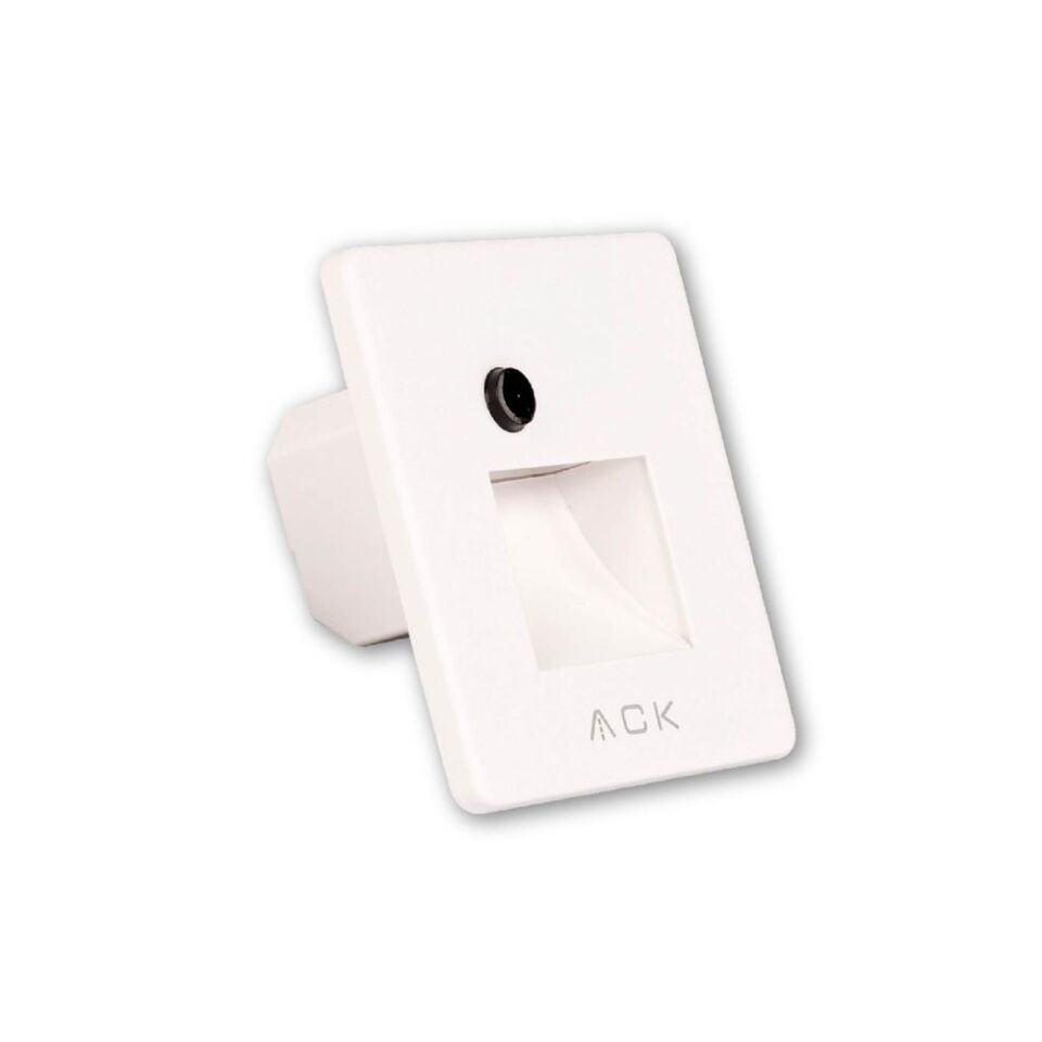 ACK AH07-01690 Sensörlü Merdiven Armatürü CCT Beyaz Yuvarlak Kare Çerçeve