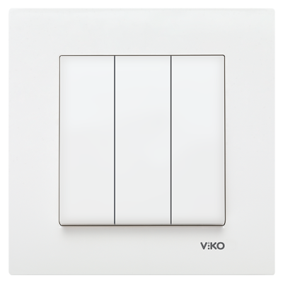 Viko Karre/Meridian Beyaz Üçlü Anahtar Mekanizma (Çerçeve Hariç) 90967068