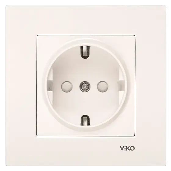 Viko Karre/Meridian Krem Topraklı Priz Çocuk Korumalı Mekanizma (Çerçeve Hariç) 90967242