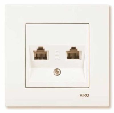 Viko Karre/Meridian Krem İkili Data Cat6 Mekanizma (Çerçeve Hariç) 90967279