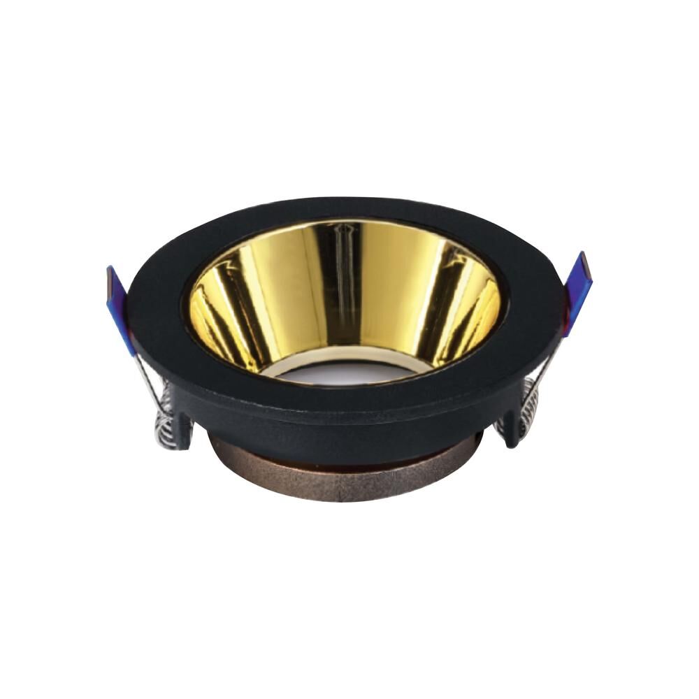 ACK AH03-08221 Gold Reflektörlü Siyah Yuvarlak Spot Kasası