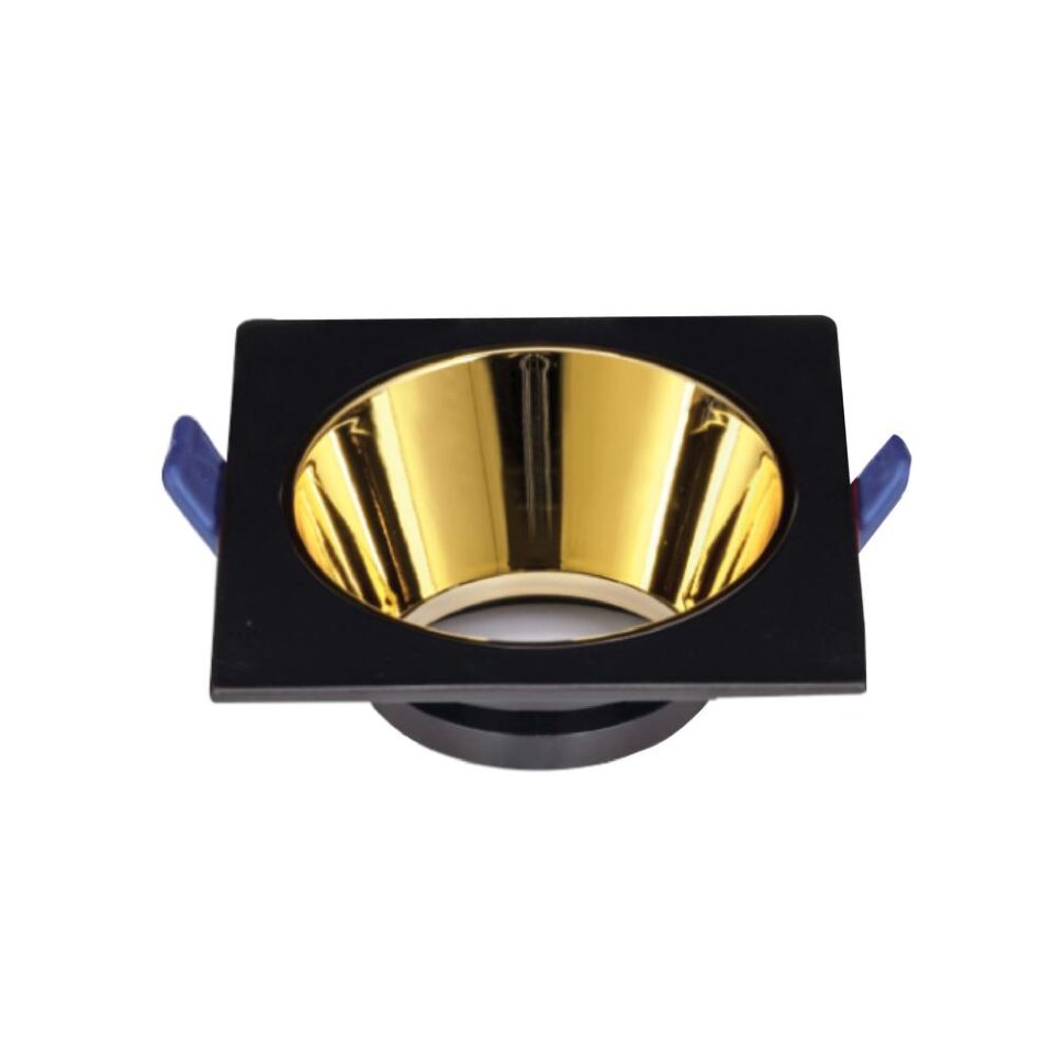 ACK AH03-08021 Gold Reflektörlü Siyah Kare Spot Kasası