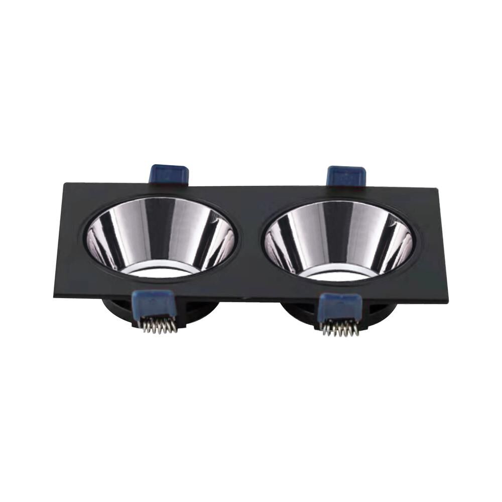 ACK AH03-08331 Gold Reflektörlü Platin Çift Yuvarlak Spot Kasası