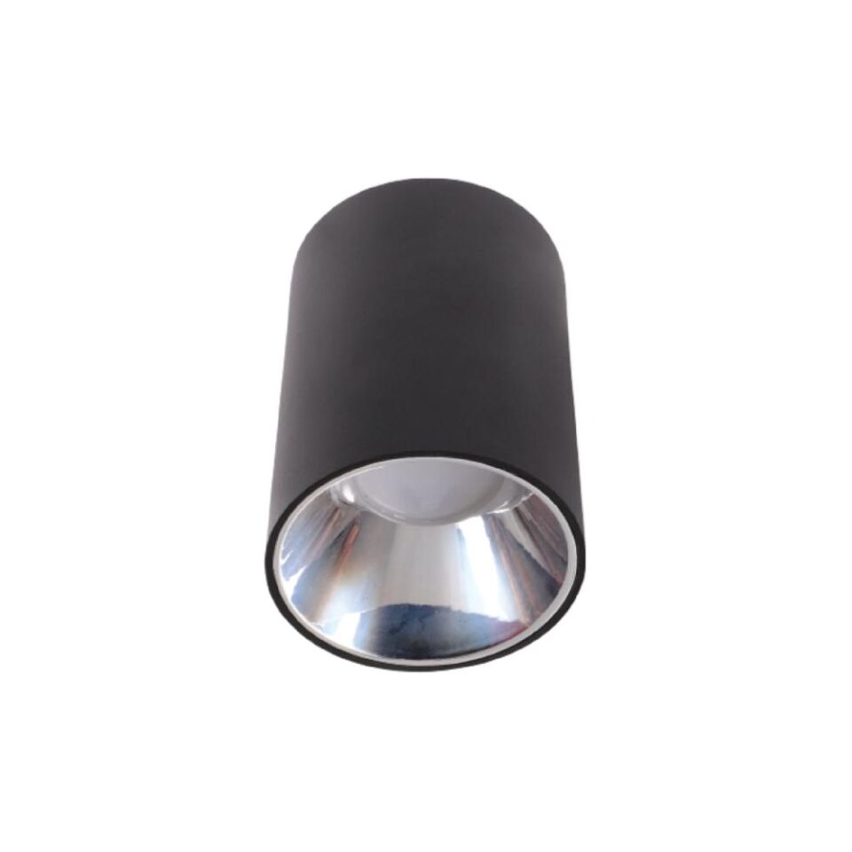 ACK AH03-08651 Platin Reflektörlü Siyah Yuvarlak Spot Kasası Sıva Üstü