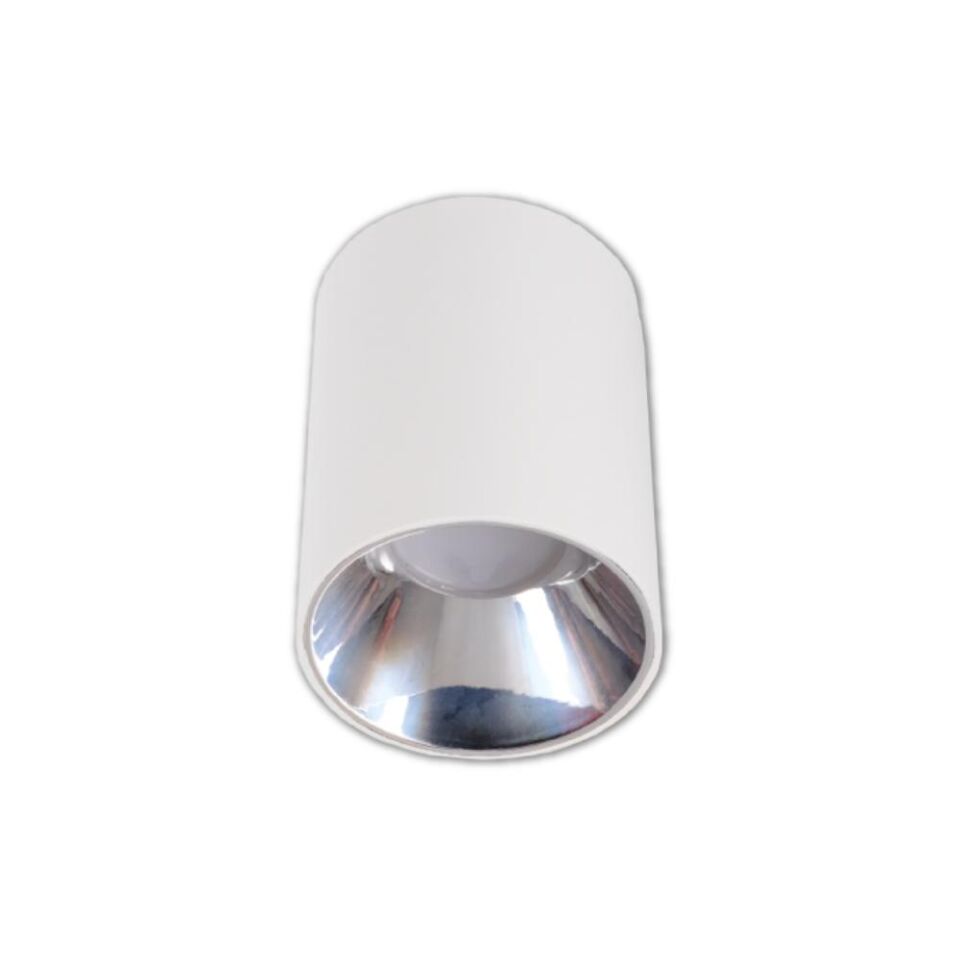 ACK AH03-08650 Platin Reflektör Sıva Üstü Beyaz Yuvarlak LED Spot