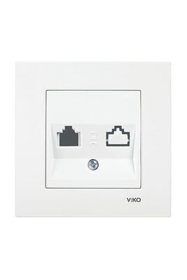 Viko Karre/Meridian Krem İkili Data Jacksız Mekanizma (Çerçeve Hariç) 90967262