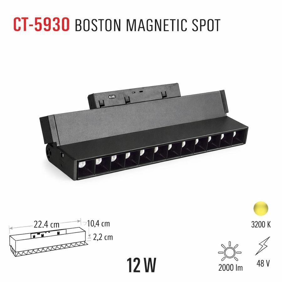 CATA CT-5930 12W Boston Magnetic Spot Gün Işığı