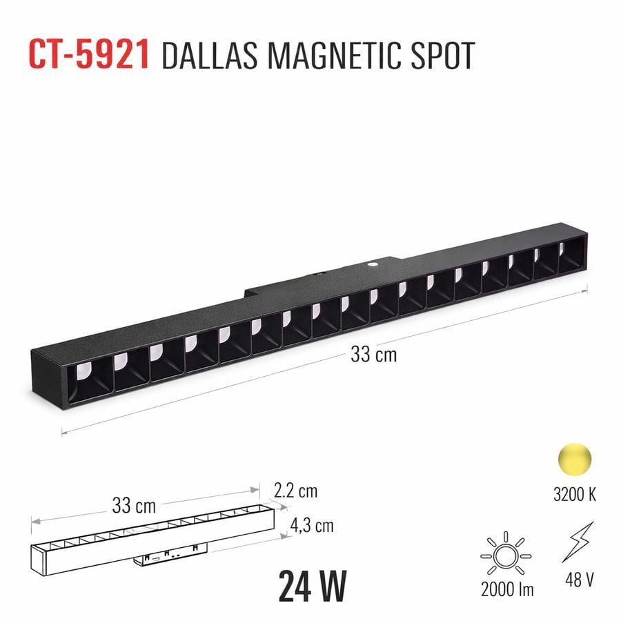 CATA CT-5921 24W Dallas Magnetic Spot Gün Işığı