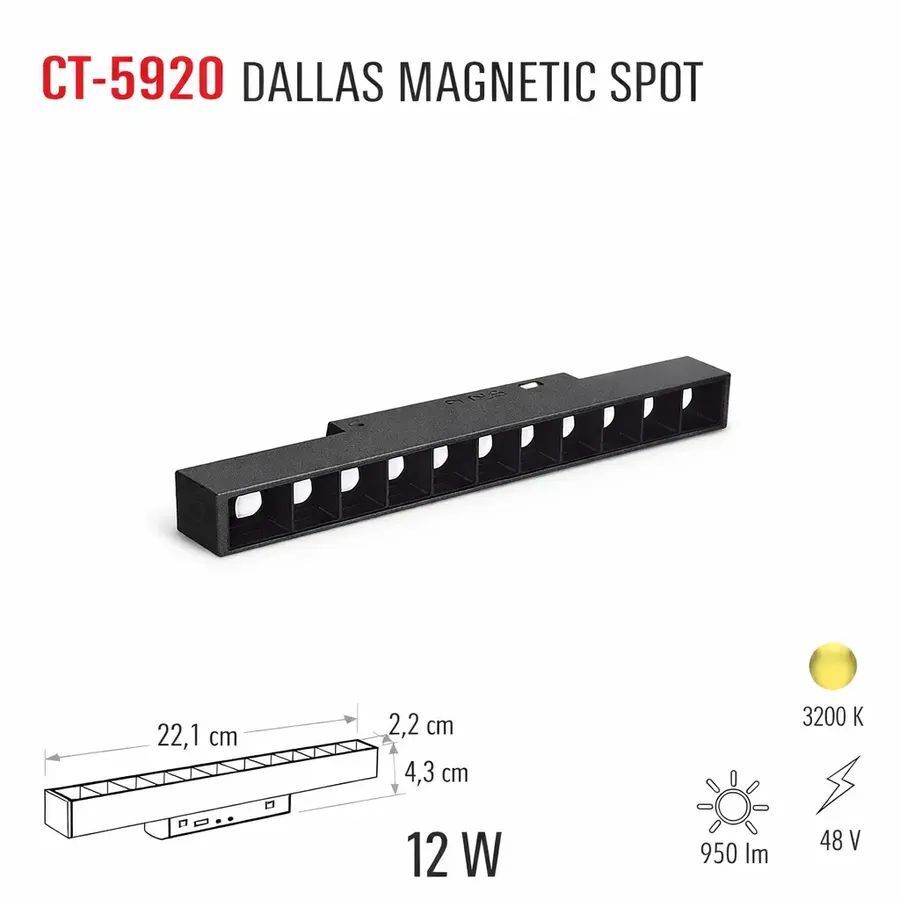 CATA CT-5920 12W Dallas Magnetic Spot Gün Işığı
