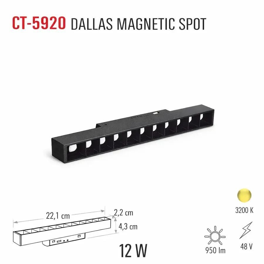 CATA CT-5920 12W Dallas Magnetic Spot Gün Işığı