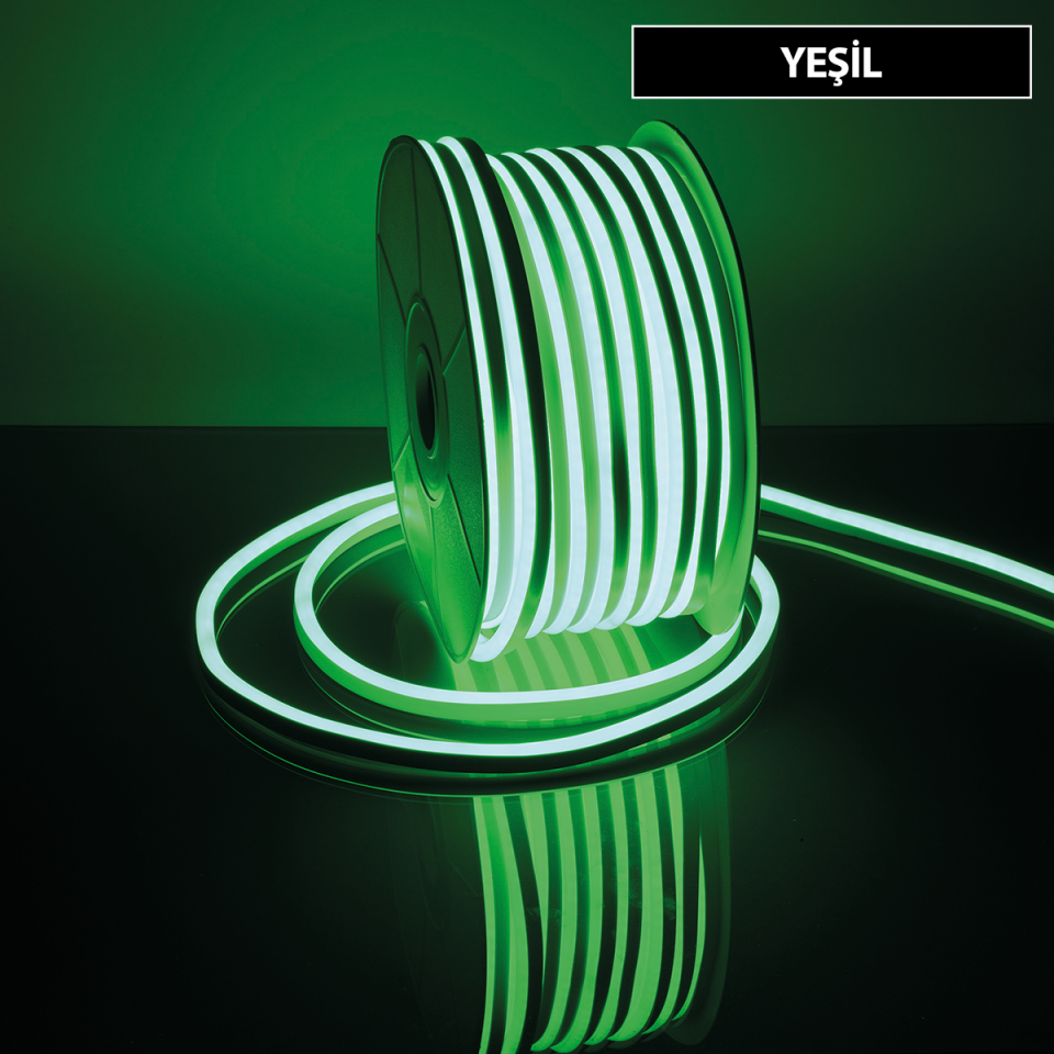 Jupiter LE220 Y  Yeşil Işık 220 V İç/Dış Mekan Neon Şerit LED 50 Metre