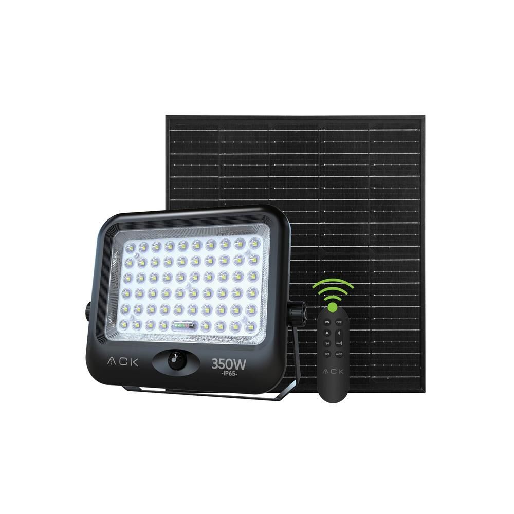 ACK AT65-19832 Şarjlı 350W IP65 6500K Beyaz Lensli Solar Projektör