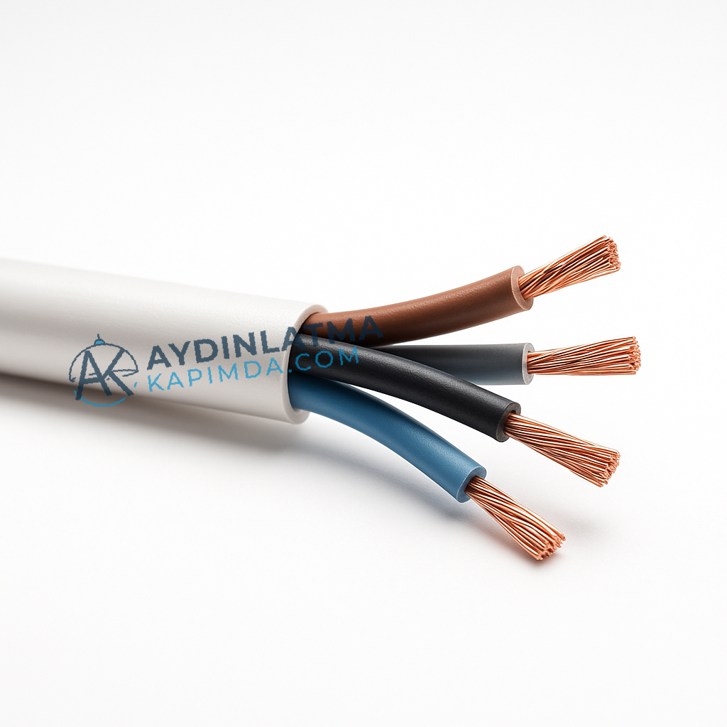 Öznur Kablo - 4x1 mm Beyaz TTR-NYMHY 100 Metre