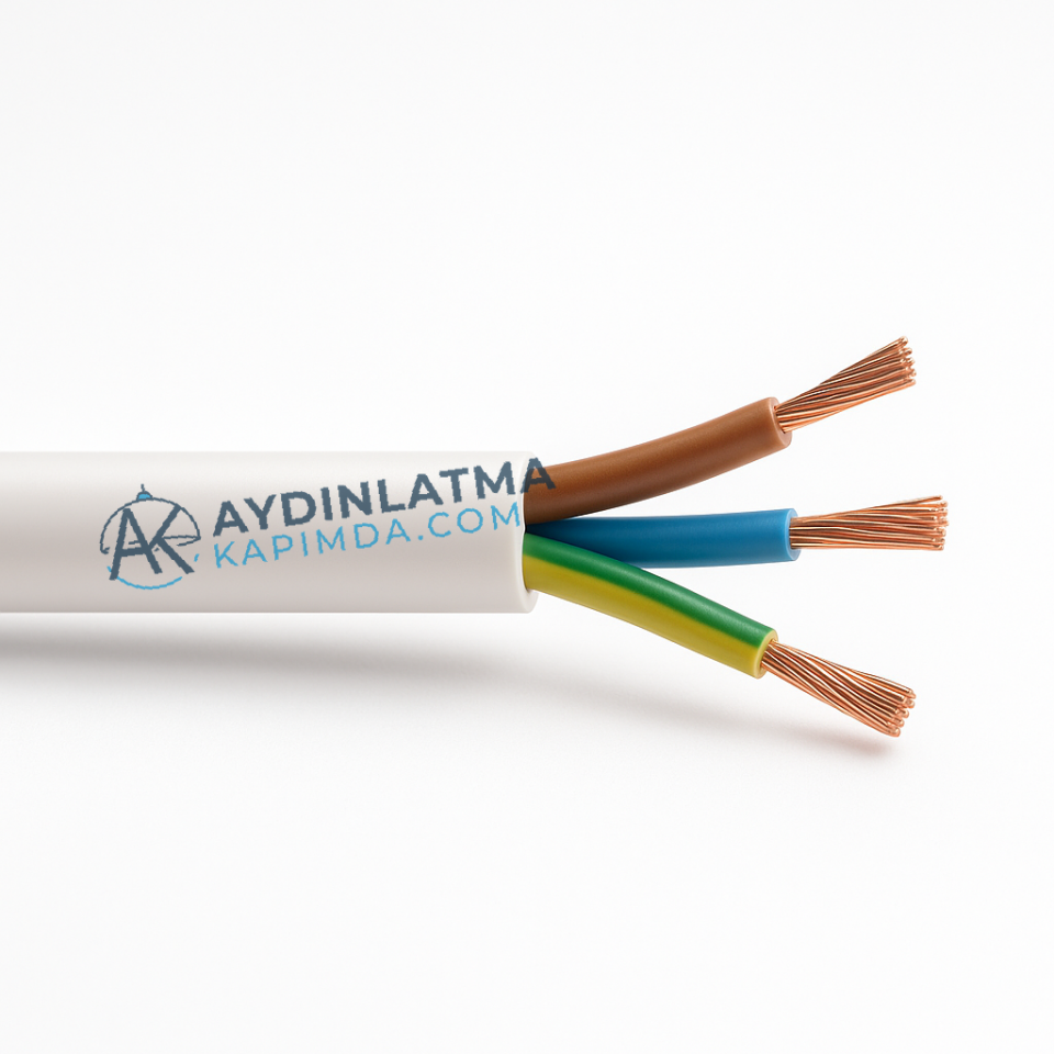 Öznur Kablo - 3x1,5 mm TTR Beyaz-NYMHY 100 Metre