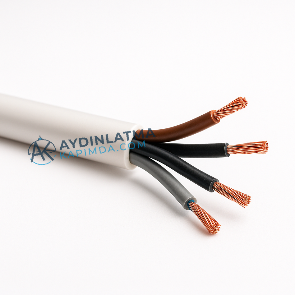 Öznur Kablo - 4x2,5 mm Siyah TTR -NYMHY 100 Metre