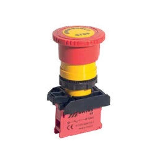 Mutlusan SW-AS542E 40MM Kafa Plastik Mantar Buton (1NC) Acil Stop Etiketli 010 104 000034