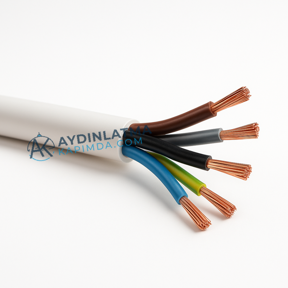 Öznur Kablo - 5x2,5 mm Siyah TTR Kablo - NYMHY 100 Metre