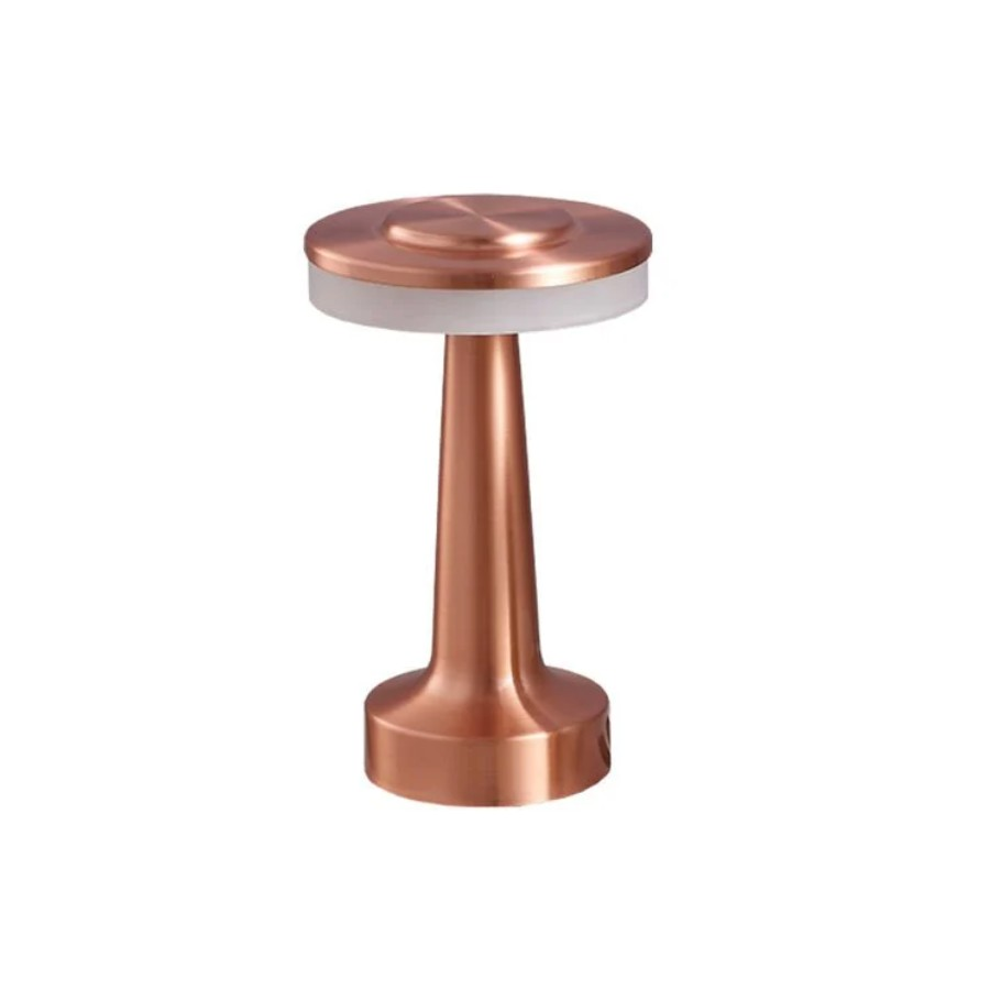 NOAS YL86-1233 Girit Bronz Renk Şarj Edilebilir LED Dokunmatik Masa Lambası Şarjlı