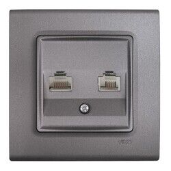 Viko Linnera Life Granit Grisi Data Nümeris Telefon Prizi RJ45 CAT5E - RJ11 (Çerçeve Hariç) 90442035